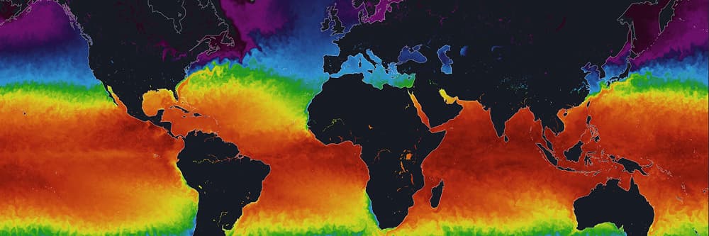 Sea data — global sea surface temperature map